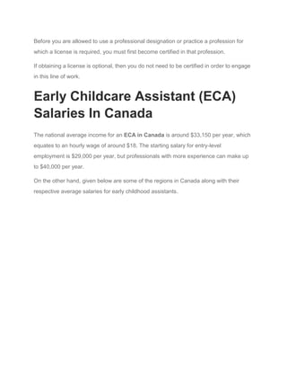 All About Early Childcare Assistants
