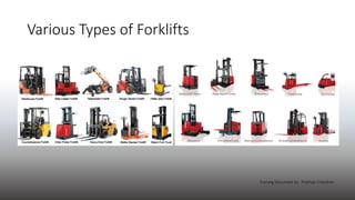 Various Types of Forklifts
Training Document by : Prathap Chandran
 