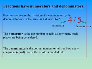 Denomination Definition Math All about fractions | PPT