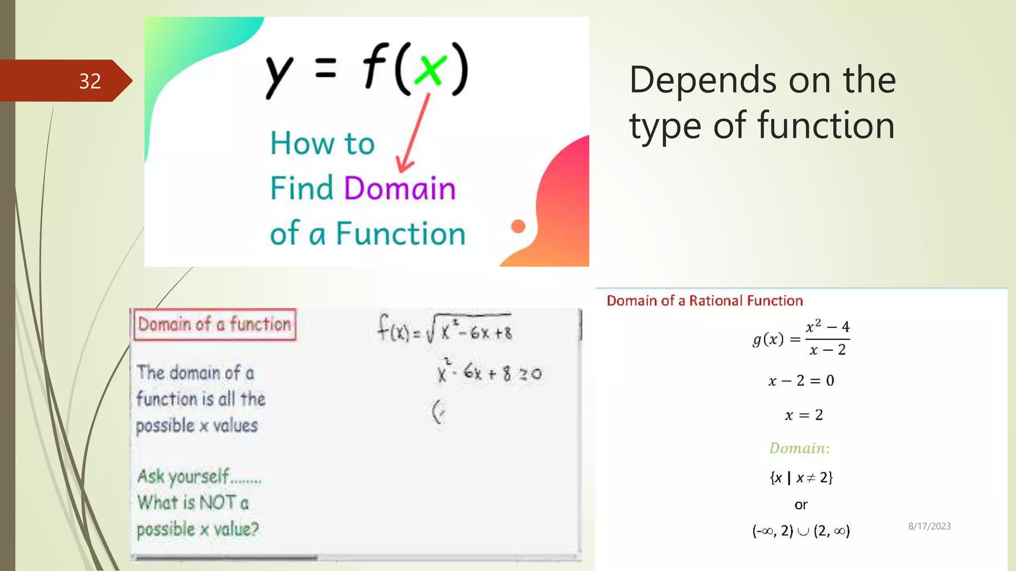 Depends on the
type of function
8/17/2023
32
 