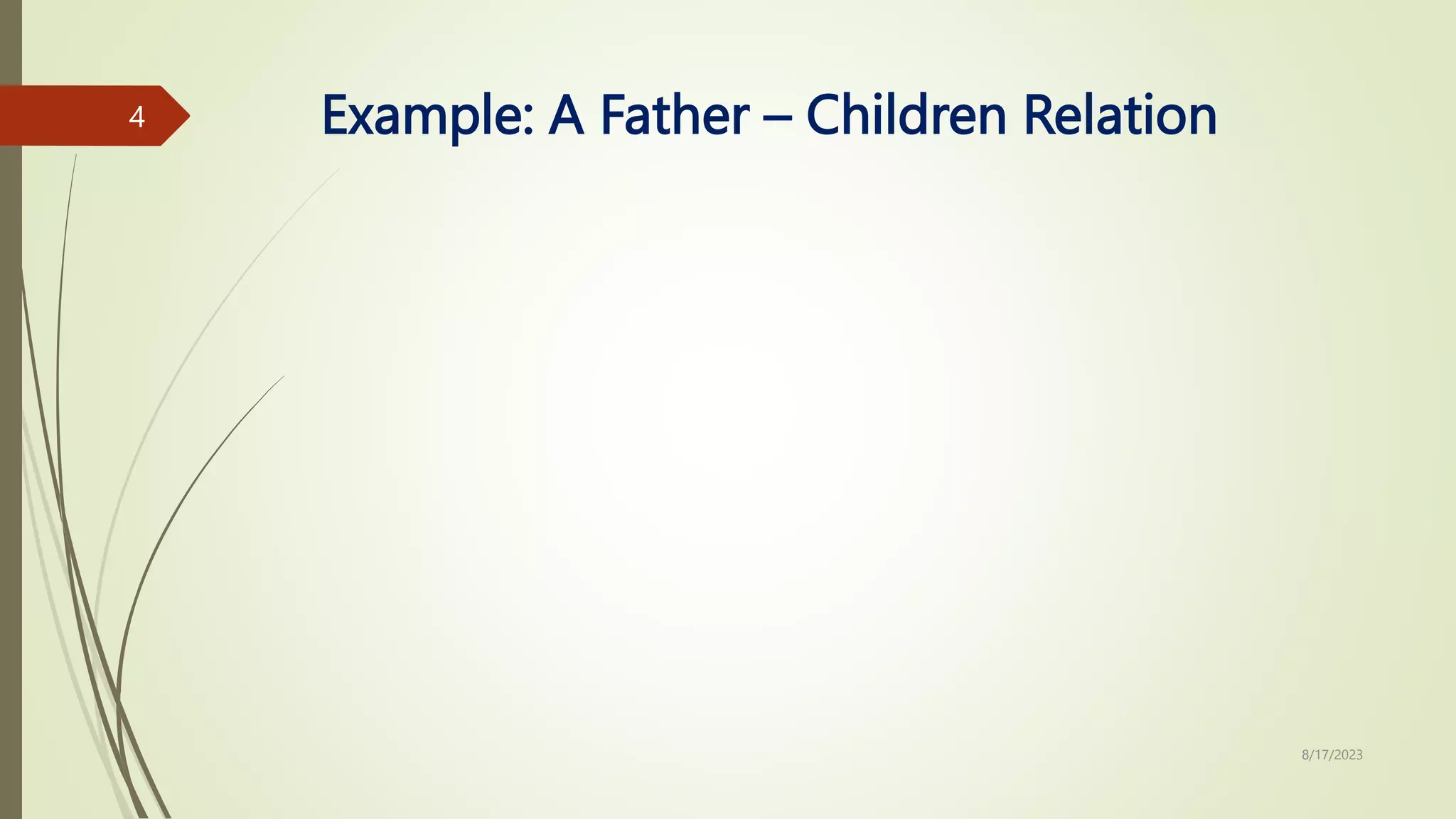 Example: A Father – Children Relation
8/17/2023
4
 