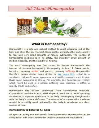Homeopathy Examples All About Homeopathy | PDF