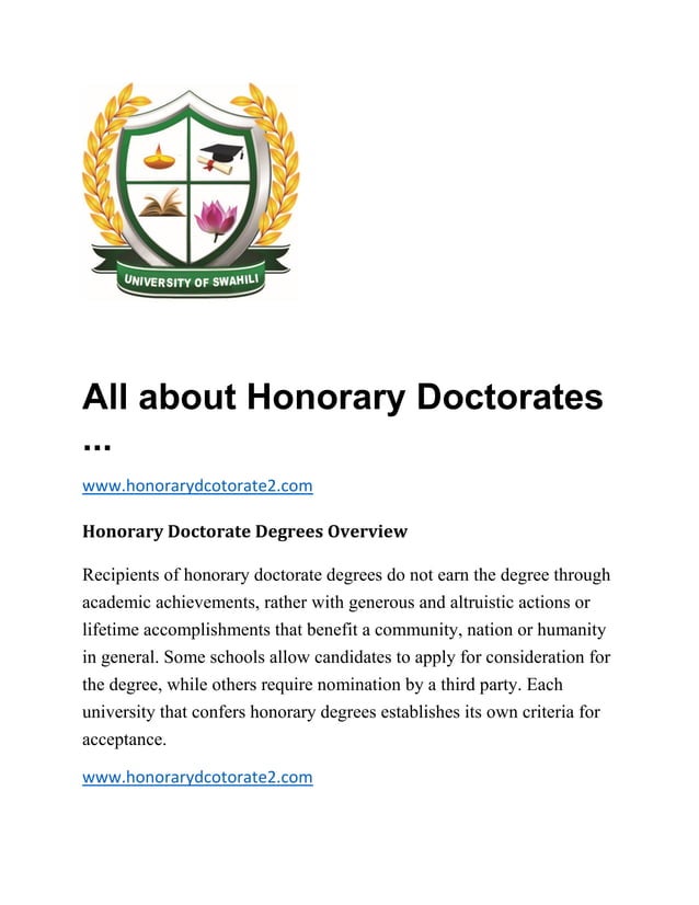 All about honorary doctorates | PDF