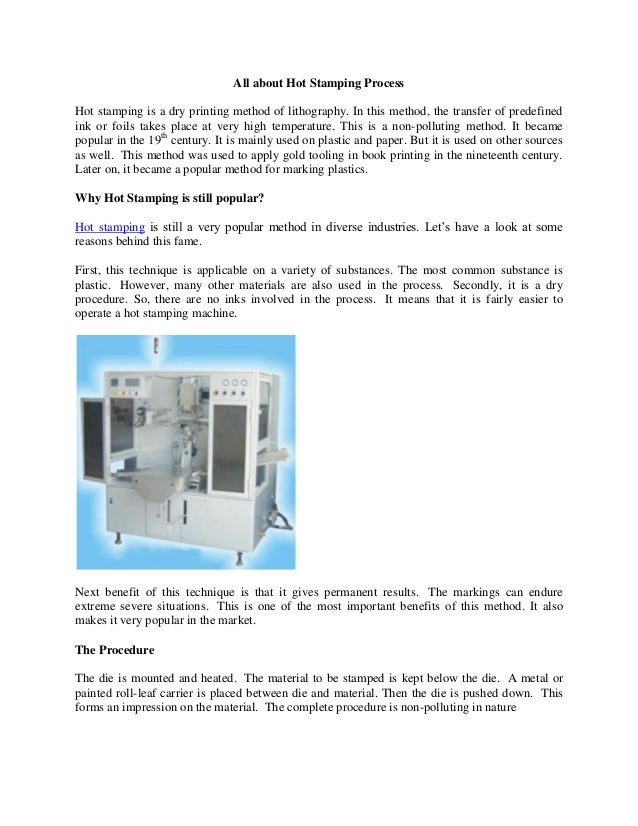 Hot stamping machine Process and Screen Printng Machine