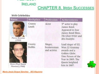 CHAPTER 8. IRISH SUCCESSES
María Jesús Duque Sánchez IES Alquivira
ALL ABOUT
IRELAND
 