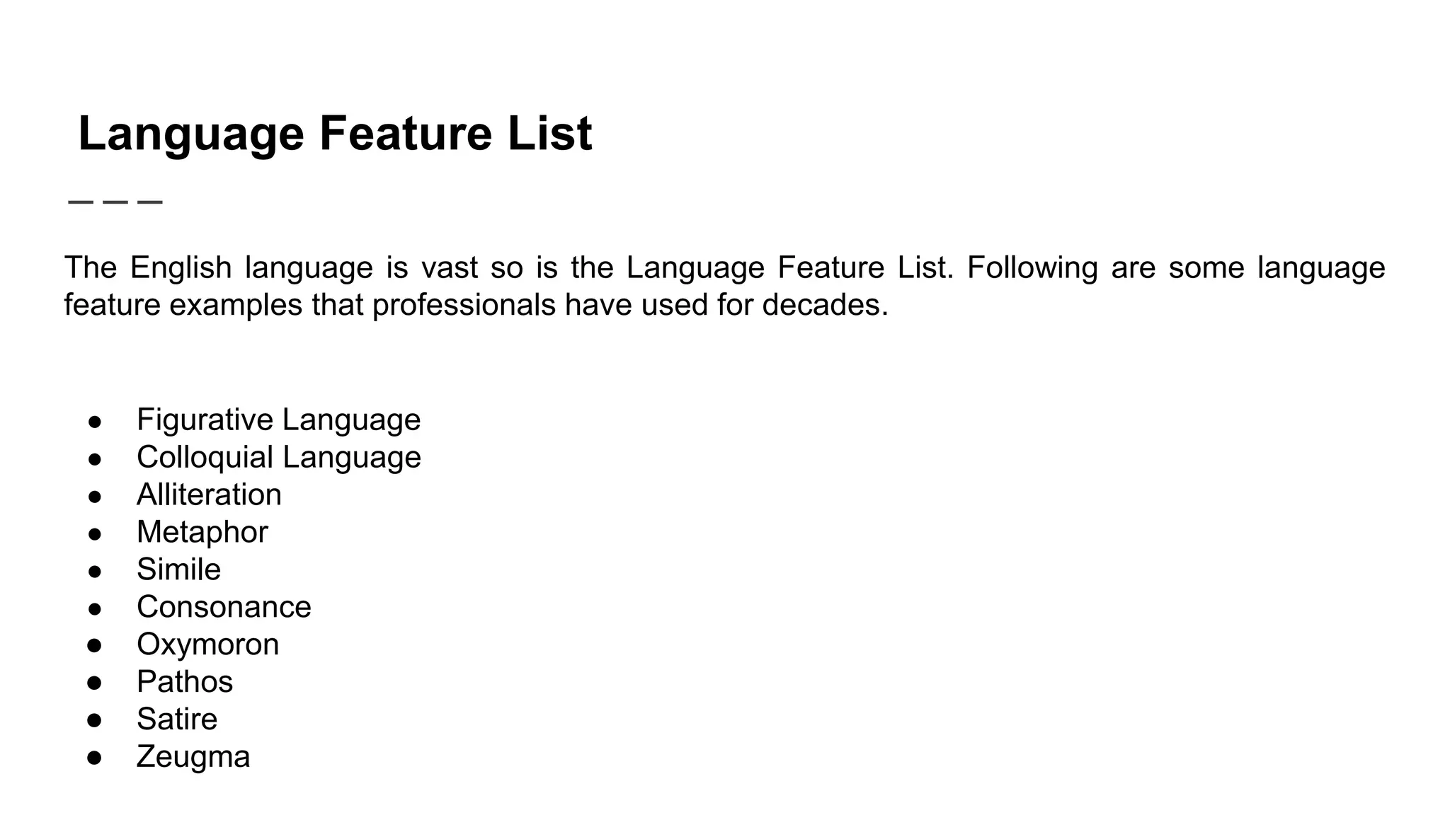 All about language features | PPTX