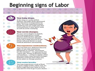 Beginning signs of Labor
 