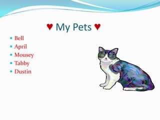                  ♥ My Pets ♥BellAprilMouseyTabbyDustin