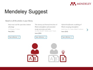 Mendeley Suggest
 