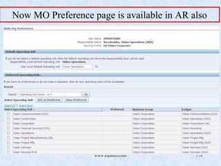 www.erpstuff.com 178
Now MO Preference page is available in AR also
 