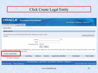 www.erpstuff.com 55
Click Create Legal Entity
 