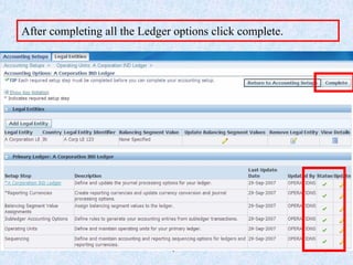 www.erpstuff.com 82
After completing all the Ledger options click complete.
 