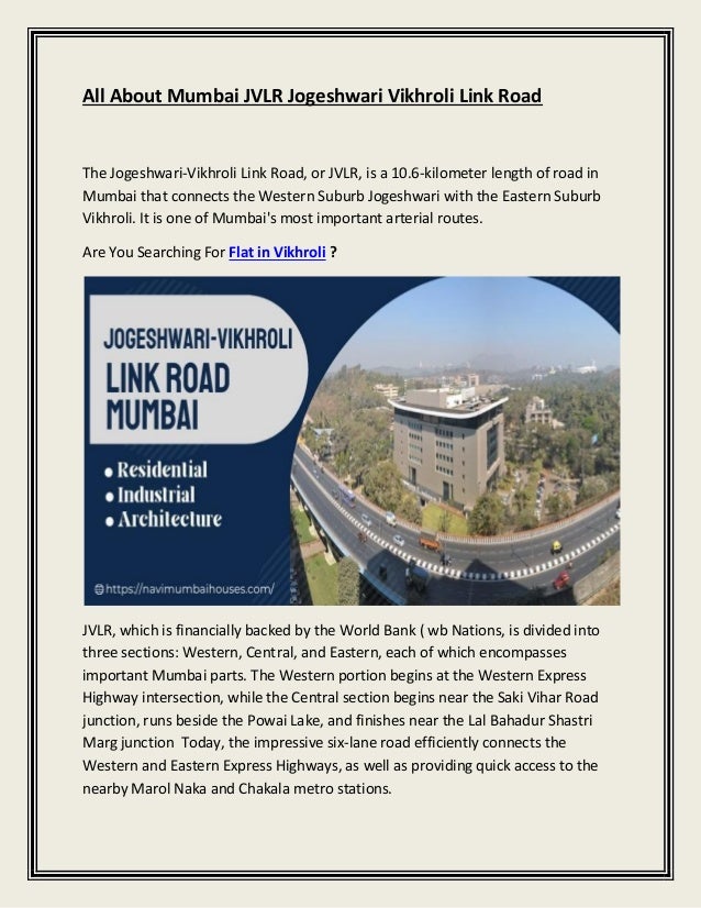 All about mumbai jvlr PDF