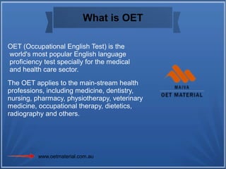 All About OET | PPT | Standardized Testing | Educational Assessment
