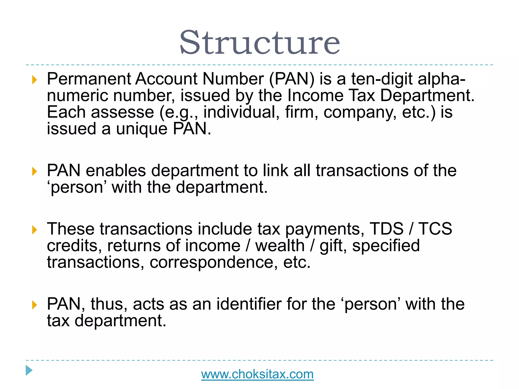 All about Permanent Account Number (PAN) | PPTX