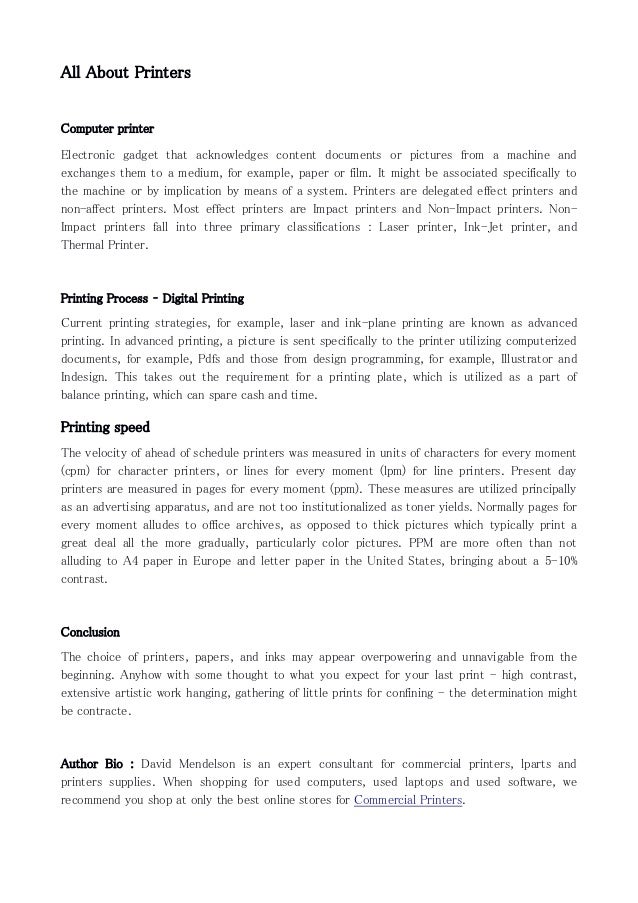 about printer in computer