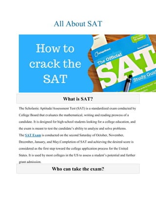 A Guide to the Scholastic Aptitude Test SAT