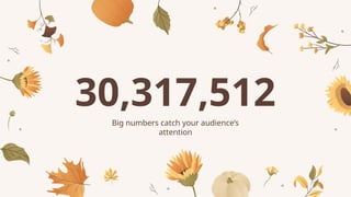 30,317,512
Big numbers catch your audience’s
attention
 
