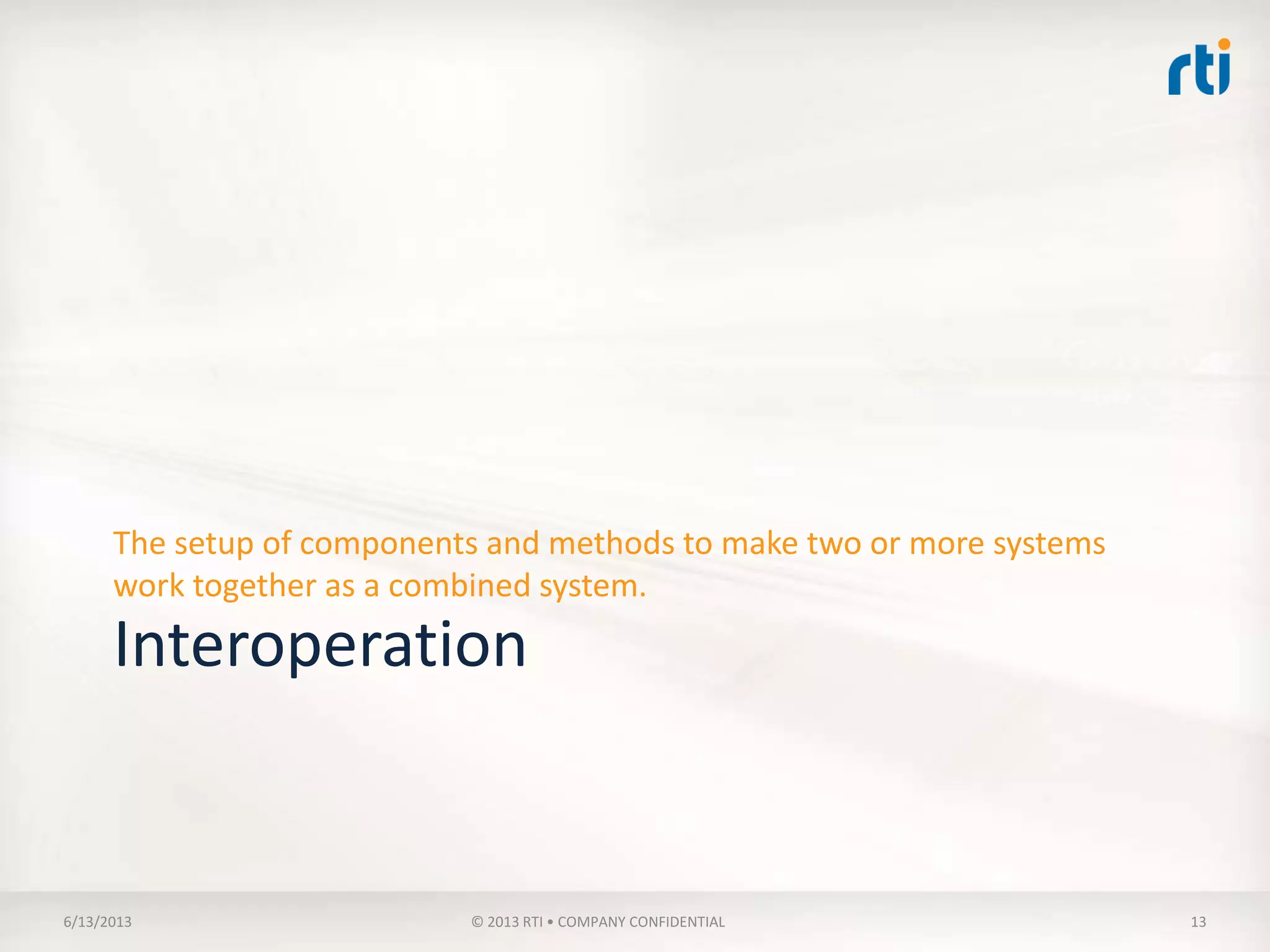 Interoperation
 