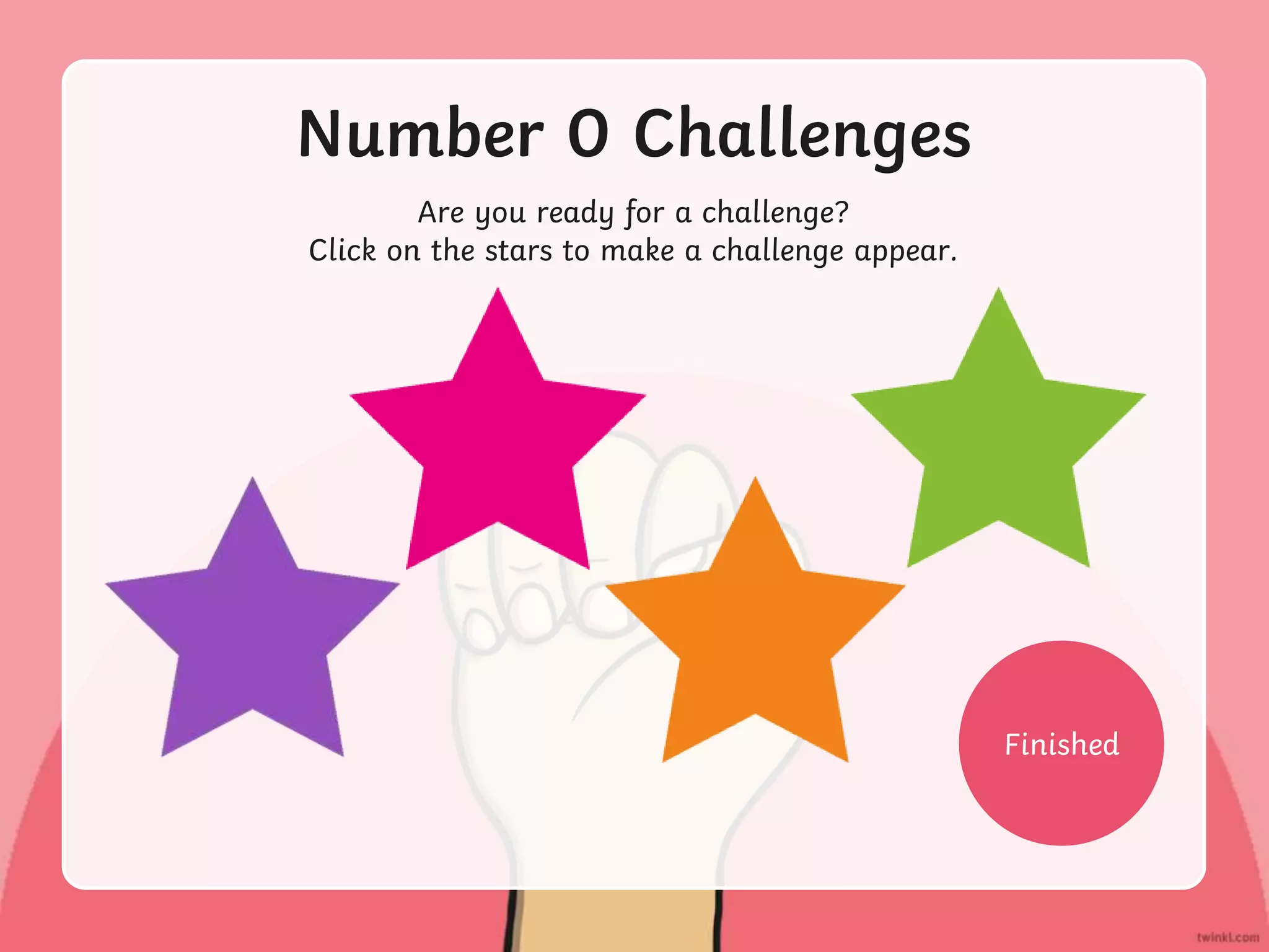 Number 0 Challenges
Are you ready for a challenge?
Click on the stars to make a challenge appear.
Finished
 