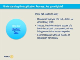 Rotary Application All about the Rotary Peace Fellowship for Applicants | PPTX