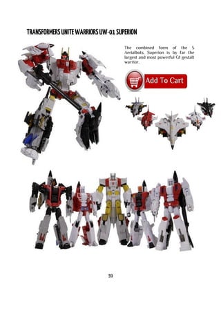 The combined form of the 5
Aerialbots, Superion is by far the
largest and most powerful G1 gestalt
warrior.
39
 