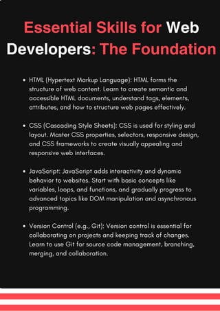 Master Web Development: Essential Skills & Learning Path | PDF