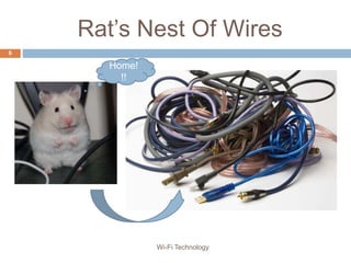 Rat’s Nest Of Wires
6
Home!
!!
Wi-Fi Technology
 