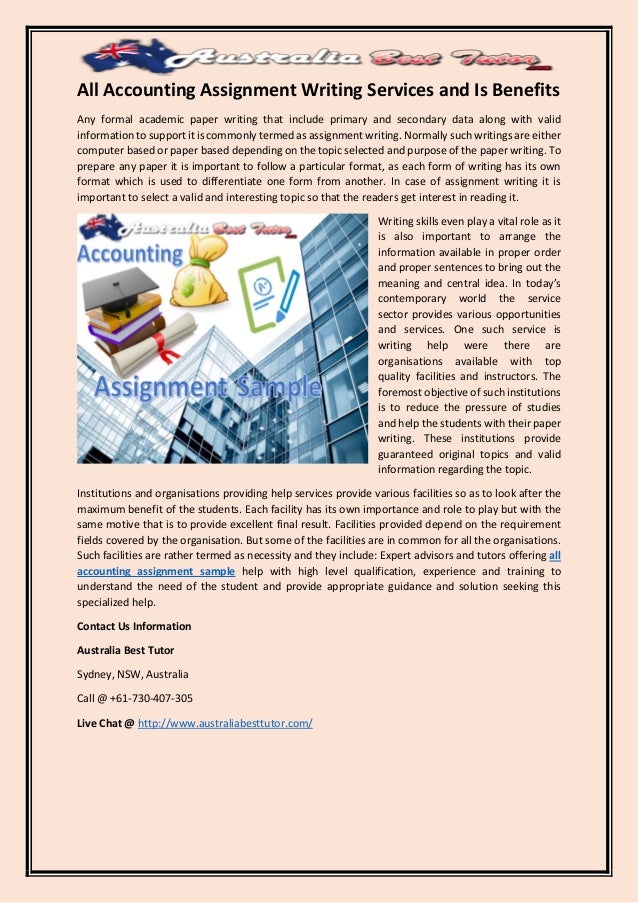 Accounting Assignment Writing Help for College & University Students accounting assignment writing
