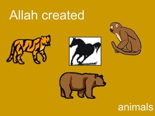 Allah created
animals
 