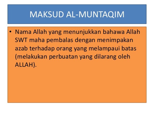 Maksud al muntaqim tingkatan 4