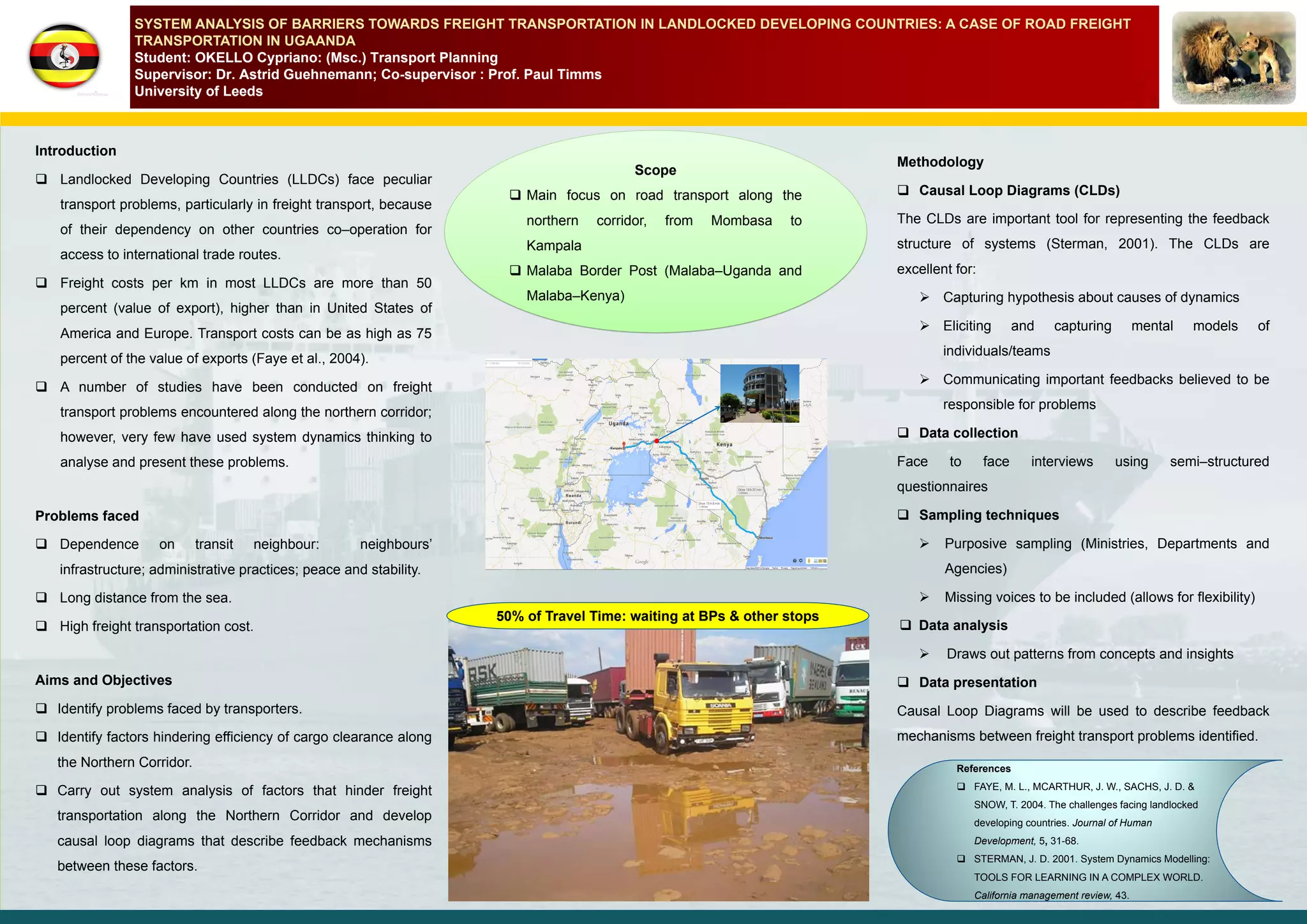 • The Mohring Effect is the background for the reimbursement guidance of
Concessionary Travel from the UK Department for Transport.
• In England, the Concessionary Travel has been introduced in 2006 for elderly
people and disabled residents allowing free travel in off peak time. In 2009/2010
concessionary passengers on local bus represented the 30% of local bus trips.
•The principle for reimbursement to bus operators was “NBNWO” , “No better no
worse off” than without the scheme: costs incurred by carrying extra passengers
may be significantly different depending on behaviour of the operator facing the
extra –demand. Operators may:
• Allow for higher load factor without any additional service
• Run larger vehicles
• Run additional service to the route, leading to the Mohring Effect.
The power relationship between frequency and demand is challenged by real world
considerations, such as:
• Indivisibilities, desire to maintain “round numbers” for service level
• Load factor constraints, passenger constraints
• Predatory competition
Does the Mohring effect really exist?
Student: Dario Nistri Supervisor: Jeremy Toner - Second Supervisor: Antony Whiteing
Background
What is the Mohring effect?
Demand Q= 1 Opt. Number of bus =B*
• The Mohring effect is a form of economy of scale by user side in public
transport services. For scheduled and urban public transport, an increase in
frequency, produces economy of scale for users in term of time savings.
•Supposing a Welfare Maximising operator, Mohring (1972) states that whether
it occurs an exogenous increase of travel demand, the bus service would
increase with the square-root.
Mohring Square root
Opt. Number of bus =1.40B*
• Supplying the service with additional
40% bus units, travellers double
Meaning of the rule
Task 1
Task 2
Demand and cost
estimationMax Load Factor
Crowding Threshold
Overload Departures
Does elasticity is =0.5?
How much is different?
Square Root Method
Mohring Effect Size of Mohring
Factor
Size of Mohring
Factor Policy implications
Methodology
Objectives Expected results
References
However a second order demand of commercial travellers
is generated beyond concessionary extra traffic.
•Investigation of operators behaviour when the increase of the
demand occurs, attempting to identify the crowding threshold
above that the operators upgrade the service increasing the
frequency.
•Estimation of the effect of the agreement for full or partial
reimbursement of Concessionary Travel on service level .
•Estimation of the size of Mohring Factor in the context of
unregulated market populated by profit-maximising operators.
•At network level, calculation of costs and Load Factor change due
to the introduction of Concessionary Fare, in case of full and partial
reimbursement . Application of Abrantes and Last methodology to
calculate Mohring Effect.
•Application of the Square Root at route level to calculate Mohring
Factor, taking in account two routes one with the demand double
of the other.
Hp 2
Hp 1
Abrantes & Last
Method
Concess.
pax
Generated
Pax
Task 1
Task 2
•Abrantes and Last study established two crowding threshold
that we consider such as milestones. So it is reasonable to
expect that the threshold for the data taken in account would
be between 85% and 100% of load factor.
•The condition “no better no worse off” , if not fully applied,
may prevent the profit maximising operator to increase the
service, allowing the load factor to increase.
•The size of Mohring Factor in the context of unregulated
market populated by profit-maximising operators is expected to
vary that estimated for the welfare maximising scenario.
•Nelltorph et al. (2010) proposed the value of 0.6 in welfare-
maximising framework. Abrantes and Last (2011), studying the
commercial decisions by operators in three English
Metropolitan areas, calculated the values reported in the
following table.
•Abrantes, P., & Last, A. (2011). Estimating additional capacity requirements
due to free bus travel.
•Toner J.P.(2013). Mohring Effect: theory and Existing Evidence. Institute for
Transport Studies.
B*= optimal n. of bus /hour
C= unit cost to produce bus/h
Q= passenger / hours
V= value of time
• If an hexogen change doubles the
travel demand, it can be supplied
with 40% additional bus units
Demand Q= 2
 