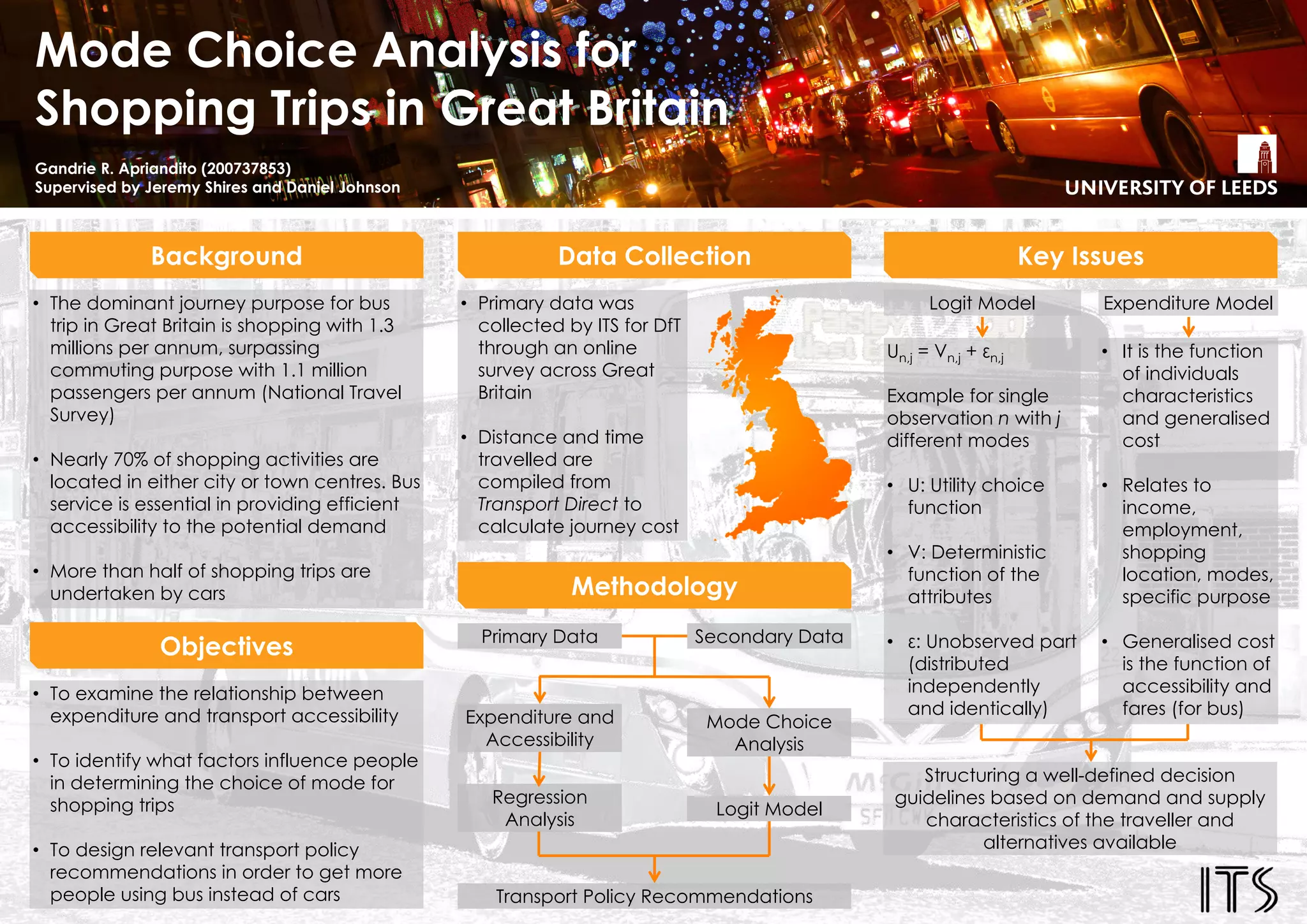 Geographical Location of Study Area
THE EFFECT OF AXLE LOAD ON THE TRANS WEST AFRICA HIGHWAY 
– A CASE STUDY ON THE AGONA JUNCTION TO ELUBO ROAD SECTION IN GHANA
MSc (Eng) Transport Planning and Engineering
OBJECTIVES
 The study will generally seek to analyse the economic effect of
strict enforcement of axle load control limits on transit trade
and road investment. And will specifically aim to answer the
research questions.
METHODOLOGY
EFFECT OF AXLE LOAD CONTROL REGIME
Purposive 
Sampling 
Technique
TARGET GROUP
1. Heads of Institutions /Senior 
Officers (GPHA, GSA  & HAULERS)
2. Transit Trucks only 
GROUP 1
Personal Interviews 
using Questionnaires
GROUP 2
Field Survey  to Collect 
Axle Weights
Secondary 
Data & Design 
Parameters of 
Case Study
Design 
Scenarios for 
Sensitivity 
Analysis
DATA ANALYSIS
Exploratory and 
Confirmatory
ECONOMIC VIABILITY
HDM‐IV or CBA
KEY FINDINGS, 
RECOMMENDATIONS AND 
CONCLUSIONS
Source:  National Overloading Control Technical Committee, South Africa (1997) 
EFFECT OF OVERLOADING
OVERLOADING TREND IN GHANA
BACKGROUND
 The West African Regional trading block, ECOWAS, is
aligning its priorities towards economic integration of
its member states.
 The development of the Trans West Africa 
Highway transiting five (5) member states 
(Cote D’Ivoire, Ghana, Togo, Benin & 
Nigeria) has been given the highest priority.
 56% of this corridor lies within the
boundaries of Ghana of which 20% is the
case study area (i.e. Agona Junction to
Elubo Road)
 A major threat to the life span of this road pavement
is the axle weights of transit trucks.
 Transit trade is however a major contributor to
Ghana’s Economy (World Bank, 2010).
 How to determine the balance of implementing an
axle control limit that is viable for revenue generation
at the port and prevent premature pavement
deterioration.
 What is the current level and extent of axle
overloading on the studied road?
 What is the design traffic loading used for the Agona
Junction – Elubo road pavement design?
 What axle load limit will be economically viable to
implement?
DESCRIPTION OF STUDY AREA
RESEARCH QUESTIONS
PROBLEM STATEMENT
 A 110km road length along the coast of 
Ghana to the border with Cote D’Ivoire.
 Lies in the equatorial climatic zone 
and is the wettest part of Ghana.
 Nationally, it serves a population of 
about 1.84million inhabitants and an 
area of 23,921km2 (World Bank, 2010).
Name: ERNEST O. A. TUFUOR (ID‐200661275) 2013/2014              Supervisors: JEFFREY TURNER AND DAVID ROCKLIFF
Rutting
Not Safe
Source: Ghana Highway Authority,  2012 Annual Axle Load Report (2013)
2008 2009 2010 2011 2012
Number of Weighed Trucks 14625 47480 49586 140311 194516
Number Overloaded 3773 7026 9452 34302 34245
Percentage Overloaded 26% 15% 19% 24% 18%
26%
15%
19%
24%
18%
0%
5%
10%
15%
20%
25%
30%
0
50000
100000
150000
200000
250000
A MAP OF WEST 
AFRICA
 