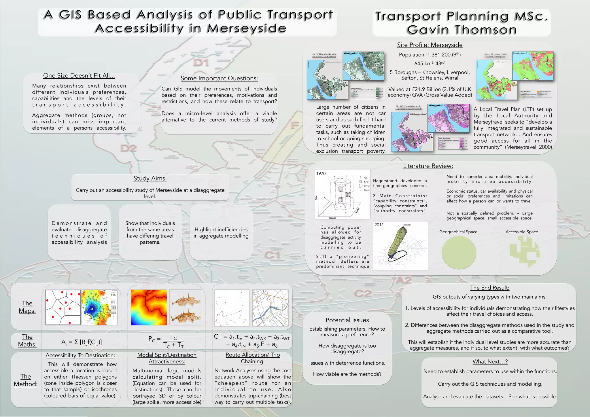 The Role of Incomes in Discrete Choice Models: implications in
welfare measure in transport investment appraisal
1. Background, Motivation & Objectives
2. Theoretical Framework
3. Overall Methodology 4. Case studies: railways
5. Expected Results
6. References
•Small, K.A. and Rosen, H.S (1981) “Applied welfare economics with discrete choice
models’. Econometrica, 49 (1) 105-130.
•Batley, I. and Ibanez, N. “Applied welfare economics with discrete choice models:
Implications of Theory for Empirical Specification”. Working Paper.
•Jara-Diaz, S.R. (2007). Transport economic theory. Oxford: Elsevier.
•MaFadden, D. (1973)“Conditional Logit Analysis of Qualitative Choice behavior”.
UNIVERSITY OF LEEDS
Institute for Transport Studies (ITS)
• Since the theoretical work of Small and Rosen (1981),
applications in discrete choice models to welfare
analysis in transportation sector have taken relevance
in the academic and policy-makers grounds.
• The mis-specifying of incomes in discrete choice
models might potentially lead to inaccurate measures
of welfare.
• The theory in discrete choice models has made an
important progress over years, that its recent
approaches may cope potentially the mis-specifying of
incomes in discrete models.
• To examine the role of incomes in discrete choice
models from: (1) the theoretical basis in welfare
measure; and (2) practical application in investment
transport appraisal.
Literature
Review
Theoretical
basis: to review
the concepts
stated in Batley
and Ibanez
(2010).
Practical basis: to
examine how
incomes have
been specified in
DCM in literature.
Cases study
(a) Crossrail and
(b) Linea 2:
to review the way
of incomes have
(or not) been
specified in the
calculation of
welfare.
to analyse the
assumptions
regarding incomes
in measuring user
benefits.
Report of findings
Implications of
mis-specifying
incomes in
welfare analysis.
Outline a
practical
guidance of
income effects in
discrete choice
models.
• Incomes in discrete choice models might have implications for practical purposes
in measuring welfare.
• The implications in welfare measure of mis-specifying incomes in discrete choice
models might be significant and lead to inaccurate calculations of benefits in
transport investment appraisal under some circumstances.
• Assumptions regarding incomes might be potentially more compatible with
techniques in advanced discrete models.
Marshallian
Demand
X=X(P,M)
Hicksian Demand
X=X(P,U0)
P
X1
M/P1
P0
P1
Subst.
Effect
Income
Effect
a
b
a + b = CS
a = CV
𝑀𝑀𝑀𝑀𝑀𝑀 𝑈𝑈 𝑋𝑋 s.t. ∑ 𝑃𝑃𝑖𝑖 𝑋𝑋𝑖𝑖 ≤ 𝐼𝐼𝑖𝑖 ; 𝑋𝑋𝑖𝑖 ≥ 0
X2
X1
M/P0
A
B
M/P1
C
U1
U0
𝐶𝐶𝐶𝐶 = − � � 𝑋𝑋𝑖𝑖
𝑐𝑐
(𝑃𝑃𝑖𝑖 𝑈𝑈0) 𝑑𝑑𝑃𝑃𝑖𝑖
𝑖𝑖
𝑃𝑃𝑃
𝑃𝑃0
Neo-classical approach of welfare
Δ𝑀𝑀𝑀𝑀𝑀𝑀 = − � � 𝑋𝑋𝑖𝑖(𝑃𝑃, 𝐼𝐼) 𝑑𝑑𝑃𝑃𝑖𝑖
𝑖𝑖
𝑃𝑃𝑃
𝑃𝑃0
𝐶𝐶𝐶𝐶 = − ∫ ∑ 𝑋𝑋𝑖𝑖
𝑐𝑐
𝑃𝑃𝑖𝑖 𝑈𝑈0 𝑑𝑑𝑃𝑃𝑖𝑖𝑖𝑖
𝑃𝑃𝑃
𝑃𝑃0
= 𝑒𝑒 𝑃𝑃0
, 𝑈𝑈0 − 𝑒𝑒(𝑃𝑃1
, 𝑈𝑈0)
A theoretical approach of income effect
in welfare measure
Discrete choice models in demand
Discreteness in demand can be modelled in at least
three forms when goods may be (Small and Rose,
1981):
(a) available in continuous quantities; but in only one
mutually exclusive varieties, e.g. housing/rent; (b)
available in discrete large units that one or two are
chosen, e.g. transport modes; and (c) purchased
because nonconcavities leads corner solutions, e.g.tv
show aired simultaneously.
To exemplify illustratively a probabilistic choice, a
decision-maker faces the following task:
Decision-maker
𝑃𝑃𝑃𝑃𝑘𝑘 = 𝑃𝑃𝑃𝑃(𝑤𝑤𝑘𝑘 + 𝜀𝜀𝑘𝑘 > 𝑤𝑤𝑘𝑘 + 𝜀𝜀𝑘𝑘)∀𝑖𝑖 ≠ 𝑘𝑘
𝑃𝑃𝑃𝑃𝑡𝑡𝑡𝑡𝑡𝑡𝑡𝑡 𝑡𝑡 = 𝑃𝑃𝑃𝑃(𝜀𝜀𝑏𝑏𝑏𝑏𝑏𝑏 − 𝜀𝜀𝑡𝑡𝑡𝑡𝑡𝑡𝑡𝑡 𝑡𝑡
< 𝑤𝑤𝑡𝑡𝑡𝑡𝑡𝑡𝑡𝑡 𝑡𝑡 − 𝑤𝑤𝑏𝑏𝑏𝑏𝑏𝑏)
𝑃𝑃𝑃𝑃𝑏𝑏𝑏𝑏𝑏𝑏 = 𝑃𝑃𝑃𝑃(𝜀𝜀𝑡𝑡𝑡𝑡𝑡𝑡𝑡𝑡 𝑡𝑡 − 𝜀𝜀𝑏𝑏𝑏𝑏𝑏𝑏
< 𝑤𝑤𝑏𝑏𝑏𝑏𝑏𝑏 − 𝑤𝑤𝑡𝑡𝑡𝑡𝑡𝑡𝑡𝑡 𝑡𝑡)
Institute for Transport Studies MA Transport Economics
FACULTY OF ENVIRONMET Presented by: Gian Carlos Silva Ancco - ml12gcs@leeds.ac.uk - May 2014
Advised by: Dr. Richard Batley
Crossrail (London): £10.2 billion
investment; 21km twin-bore tunnel,
NPV £6.5 billion using DfT VoT or £11.5
billion using TfL VoT; increased capacity
of London transport network; time
saving DfT £7.4 bn or TfL £10.2 bn;
congestion relief DfT £5.9 bn or TfL
£8.1 bn; 200,000 passengers morning
peak; discount rate 3.5 and 3.0;
conventional BCR DfT 1.87 or TfL 2.55.
Metro Linea 2 (Lima): USD 6.5 billion
investment; PPP contract; 35km twin-
bore tunnel; 4 to 6 year of
construction; 35 stations; number of
trains from 26 to 42; 662,346 estimated
passengers daily; NPV USD 759 miles;
discount rate 9%, BCR 1.15, VoT USD
2.51; max reduced journey time
between two stations: 70 min.
The income effect (variation in the purchase power)
may be present in a lump-sum or change in price.
The formulation of welfare is given by:
Δ𝑀𝑀𝑀𝑀𝑀𝑀 = − ∫ ∑ 𝑋𝑋𝑖𝑖(𝑃𝑃, 𝐼𝐼) 𝑑𝑑𝑃𝑃𝑖𝑖𝑖𝑖 = −
𝑃𝑃𝑃
𝑃𝑃0 ∫ ∑ −
𝑑𝑑𝑑𝑑
𝑑𝑑𝑑𝑑𝑑𝑑
𝑑𝑑𝑑𝑑
𝑑𝑑𝑑𝑑
𝑑𝑑𝑃𝑃𝑖𝑖𝑖𝑖
𝑃𝑃𝑃
𝑃𝑃0
If marginal utility of income (denoted by λ) is
constant, then ∆MCS equals CV:
Δ𝑀𝑀𝑀𝑀𝑀𝑀 =
𝑑𝑑𝑑𝑑
𝑑𝑑𝑑𝑑
𝑣𝑣 𝑃𝑃1, 𝑦𝑦 − 𝑣𝑣 𝑃𝑃0, 𝑦𝑦 = 𝑒𝑒 𝑃𝑃0, 𝑈𝑈0 − 𝑒𝑒(𝑃𝑃1, 𝑈𝑈0)
The assumption of constant λ implies path-
independency in Marshallian demand, i.e. alike
welfare measure in Hickesian and Marshallian
approach.
Where: 𝜆𝜆 =
𝑑𝑑𝑉𝑉
𝑑𝑑𝑑𝑑
⟹
𝜕𝜕𝑥𝑥𝑥𝑥
𝜕𝜕𝑝𝑝𝑝𝑝
=
𝜕𝜕𝜕𝜕𝜕𝜕
𝜕𝜕𝜕𝜕𝜕𝜕
∀𝑖𝑖, 𝑗𝑗
 