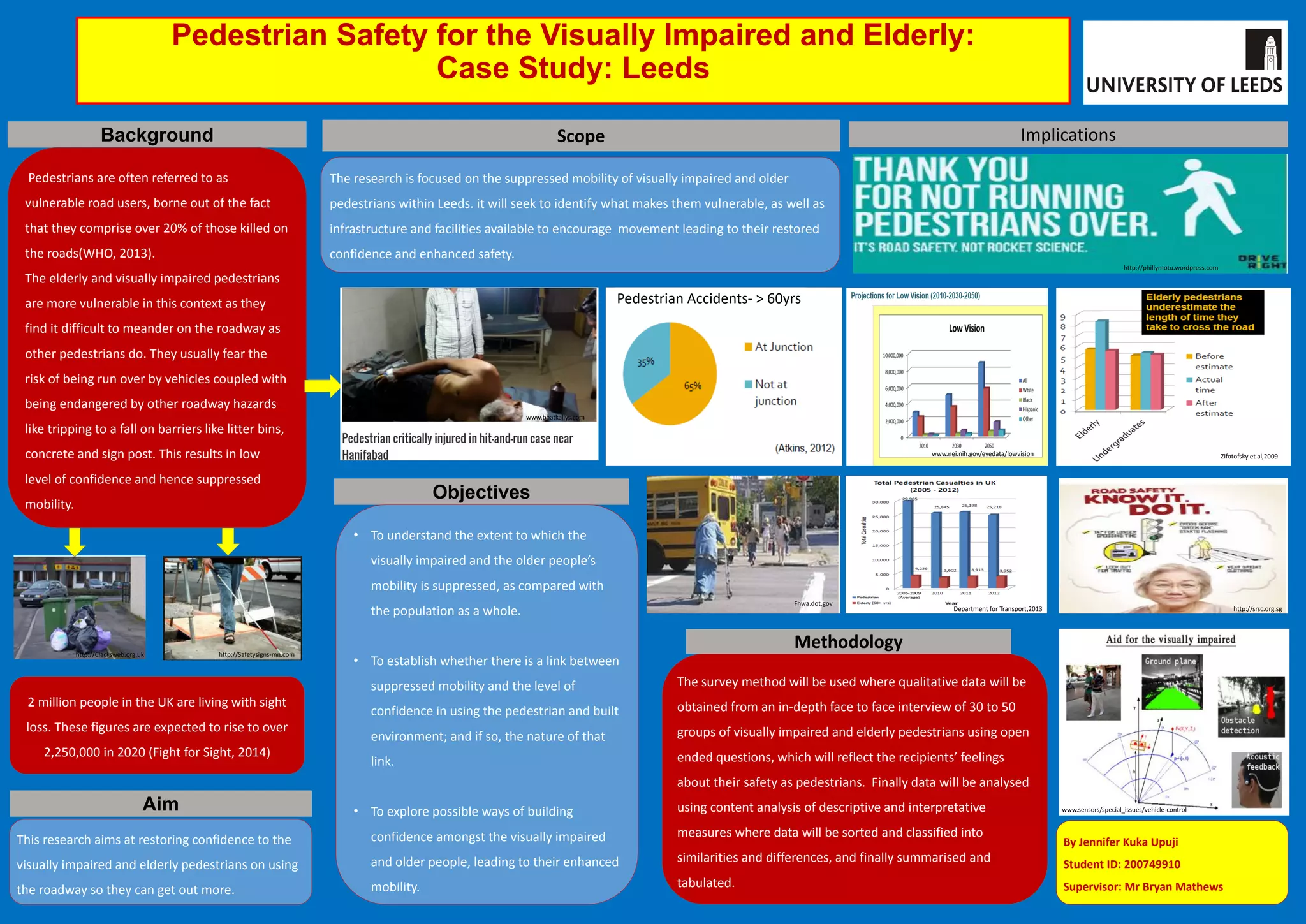 University business travel choices andUniversity business travel choices andUniversity business travel choices and
working practices
Kanintuch Siripaibool Supervisor: Ann Jopson (ts13ks@leeds.ac.uk)
working practices
Kanintuch Siripaibool Supervisor: Ann Jopson (ts13ks@leeds.ac.uk)
Objectives
Background
Objectives
• Find out the chosen / preferred travel mode choices of
Nowadays there is an increasing in number of business
• Find out the chosen / preferred travel mode choices of
traveling;
trips particularly for academic staff in the UK traveling to
European cities and beyond. Most of staff traveling by
traveling;
• Compare the choices e.g. air vs rail between UK and
European cities and beyond. Most of staff traveling by
train or air depending on their preferences and time used.
• Compare the choices e.g. air vs rail between UK and
European cities;
train or air depending on their preferences and time used.
European cities;
• Discover the advantages / disadvantages of each
The aim is to understand the academic travelers preferred
choices and the reasons behind that, the activities they
• Discover the advantages / disadvantages of each
choice;
choices and the reasons behind that, the activities they
are doing while traveling and also how to reduce
• Determine the activities they do while traveling and the
are doing while traveling and also how to reduce
environmental impact e.g. carbon emission (Carbon
Management Plan, 2011).
influence to the chosen mode.
Management Plan, 2011).
Business Travel
VS
Business Travel
• Average annual trips of educational staff (all modes) =
VS
• Average annual trips of educational staff (all modes) =
50 trips (Wardman et al., 2013);
• 82% of business travelers said they spent some/most
of time working while travelling (Lyons et al, 2008).
MethodologyIn-vehicle VOT for Trip > 50km Methodology
• Mixed method questionnaire used in the study (mainly35
In-vehicle VOT for Trip > 50km
• Mixed method questionnaire used in the study (mainly
qualitative) via online;
25
30
• Tick-box questions for the first part of questionnaire e.g.
20
25
Background, preferred choices;
15
20
£/hr
• Open-ended questions for opinions about choices,
advantages / disadvantages, etc. and some follow
10
15
advantages / disadvantages, etc. and some follow
interviews for in-depth questions;0
5
interviews for in-depth questions;
• Find out the repeated similarities / themes in data
0
Car Bus Rail Air
• Find out the repeated similarities / themes in data
collected.
Car Bus Rail Air
Norway’s 1997 data collected.Norway’s 1997 data
University business travel choices andUniversity business travel choices andUniversity business travel choices and
working practices
Kanintuch Siripaibool Supervisor: Ann Jopson (ts13ks@leeds.ac.uk)
working practices
Kanintuch Siripaibool Supervisor: Ann Jopson (ts13ks@leeds.ac.uk)
Scope
Find out the chosen / preferred travel mode choices of
Scope
• Focus on trips involved with meetings/conferences,
Find out the chosen / preferred travel mode choices of
• Focus on trips involved with meetings/conferences,
away from usual working place;
Compare the choices e.g. air vs rail between UK and
• Target only ITS staff, sample size: 25 – 30;
Compare the choices e.g. air vs rail between UK and
• Travel choices between Leeds and key European cities
Discover the advantages / disadvantages of each
e.g. Paris, Brussels, Amsterdam;
Rail network in Europe
Discover the advantages / disadvantages of each
Rail network in Europe
Determine the activities they do while traveling and the
influence to the chosen mode.
VSVS
Source:Wikipedia (2011)
Initial Findingsmethod questionnaire used in the study (mainly
• Trips less than 500km air travel rarely used while trips
method questionnaire used in the study (mainly
more than 1000km air travel is predominate (Borken-
Kleefeld et al., 2013);
box questions for the first part of questionnaire e.g.
Kleefeld et al., 2013);
• Business travelers have high in-vehicle VOT than
Background, preferred choices;
• Business travelers have high in-vehicle VOT than
commuting and leisure travelers (Wardman, 2008);
ended questions for opinions about choices,
advantages / disadvantages, etc. and some follow-up commuting and leisure travelers (Wardman, 2008);
• Business travelers have high willingness-to-pay
advantages / disadvantages, etc. and some follow-up
depth questions; • Business travelers have high willingness-to-pay
(Carlsson, 1999);
depth questions;
Find out the repeated similarities / themes in data (Carlsson, 1999);
• Business travelers are mostly time-restricted, don’t strive
Find out the repeated similarities / themes in data
• Business travelers are mostly time-restricted, don’t strive
for low price (Jung and Yoo, 2013).for low price (Jung and Yoo, 2013).
 