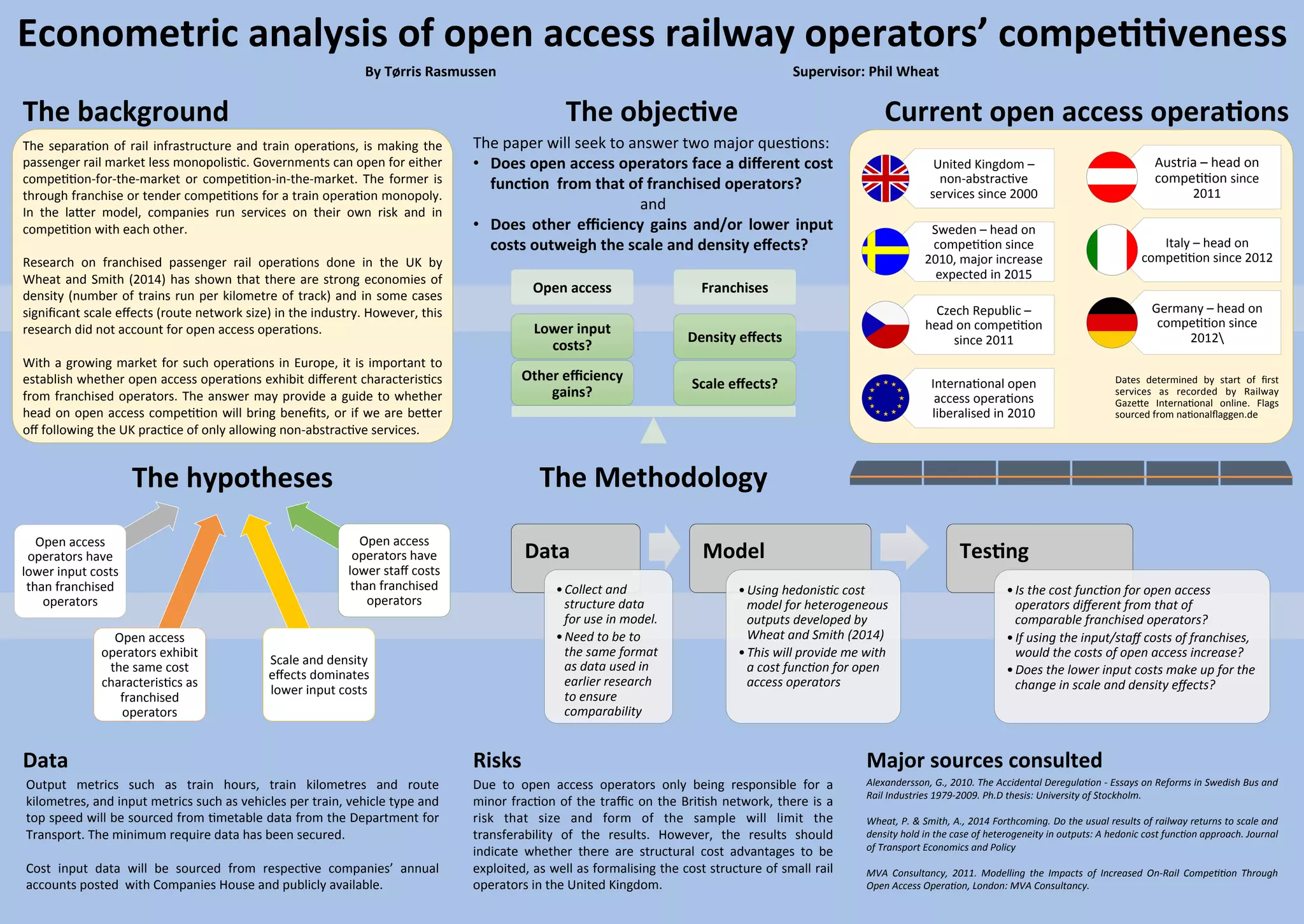 • The construction of roads could be traced
to 312 BC when Romans built roads to
connect major cities within their empire.
These roads were regularly maintained.
• Pavement rehabilitation and construction
are very expensive and do not create room
for trials.
• Pavement evaluation provides information
to ascertain the type of maintenance
activity to be carried out.
An Examination and Application of Flexible Road Pavement Evaluation Methods:
A review of the methods and application to roads in Sierra Leone
1. Background
2. Objectives
• To identify relationships between the
evaluation methods of flexible pavement.
• To locate and determine the seriousness of
the pavement distresses on the selected
roads.
• To determine possible structural surveys
and/or laboratory tests to be carried out.
• To ascertain the ‘present serviceability
rating (PSR)’ and the ‘pavement condition
score (PCS)’ for the selected roads.
Transverse Crack Longitudinal Crack
RuttingPatches
Alligator Cracking
Pothole
7. Methodology
Pavement Distresses on roads
• The present serviceability index would give an indication
of the ride quality of the road.
• The present condition score would indicate the extent
and severity of the distresses on the road.
4. Why determine ‘PSR’ and ‘PCS’ ?
5. Selected Roads
By Serrie Henry Willoughby MSc(Eng) Transport Planning and Engineering Mr. David Rockliff (Supervisor), Prof. Anthony Whiteing (2nd Reader )
• A comparison between the UK methods and that
specified in the oversees ‘Road Note 18’ for tropical
countries would be considered in this work.
• The PSR would be obtained from highways engineers,
commercial and private drivers.
3. Scope
The relationship between the different types of evaluation
method shall be obtained by review of literature.
The positions of distresses shall be obtained by the use of a
hand held GPS device and wheel meter.
The pavement serviceability index shall be assessed by
driving through the road and rating the ride quality on a scale
of 0 – 5: were ‘0’ would indicate very poor and ‘5’ would mean
very good.
The pavement condition rating would be obtained by noting
the extent and severity of distresses and calculating the
index using the equations in the FHWD manual as outlined
below:
PCR = 100 - [(100 - AC_INDEX) + (100 - LC_INDEX) + (100 - TC_INDEX) +
(100 -PATCH_INDEX) + (100 - RUT_INDEX)]
• Scale:
POOR (<=60), FAIR (61 - 84), GOOD (85 - 94) , EXCELLENT (95 - 100
The selected roads are Old railway
line , Pademba road and Benjamin
lane in Freetown, Sierra Leone.
Original Pavement Design
and Construction Records
Analysis
Establish Probable
Causes of Pavement
DistressesObserved Pavement
Distresses
Field Tests
Surface Condition
Roughness
Deflection
Frictional Resistance
Field Samples
Laboratory
Evaluation
Rehabilitation
Alternatives Based
on Pavement Design
Principles
Background
Maintenance
Performance
Geometrics
Environment
Traffic
Economics
Thin/ Thick Overlay
Inlay
Recycling
Reconstruction
Pavement
Evaluation
PerformanceCondition Safety
Structural Material
6. Evaluation for Rehabilitation
Location Referencing
 