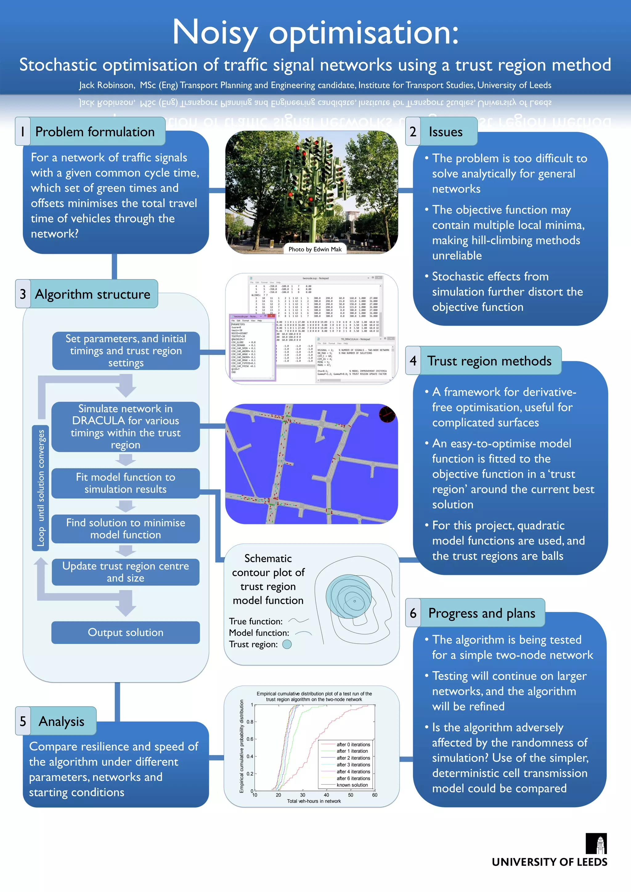 Playing with transport
How to make your commute greener and have fun at the same time.
Objectives Methodology
This dissertation will try to
understand if there is a
difference in mode choice
when people are given
incentives to use modes of
transport that are friendlier
with the environment.
The incentives investigated
will be based on gamification
where an aim is set and
participants compete to win by
making decisions that impact
their behaviour.
Data analysis and expected findings
A 2 week field study will be carried out to assess the impact that providing incentives
has on commuting behaviour.
Participants will be
asked to install an app
on their phones and use
it for 2 weeks.
During the first week, the
app will record information
on participants’ trips,
including distance travelled,
mode choice, route choice
(coordinates) and duration. During the second week, participants
will receive points based on their use of
different modes. Information on their
ranking amongst the group will be
disclosed. Points will be converted into
raffle tickets for a chance to win prizes.
Background
With urban pollution on the rise, policies that incentivise
modal switch towards modes of transport that are better for
the environment are needed.
Gamification, or the art of mixing games and real life, has
shown to be an effective way of modifying behaviour to
achieve a specific goal(1); whether it is user engagement,
learning, or even physical exercise.
Gamification can be used as a way to reward positive
behaviour rather than punish negative behaviour, and as
such may be well perceived by the public and prove more
effective than punitive policies such as congestion charging.
J. SEBASTIAN CASTELLANOS
Supervisor: Frances Hodgson
Bibliography and further reading
1. Muntean, C. I., 2011, Raising engagement in e-learning through gamification, 6th International
Conference on Virtual Learning.
2. McCallum, S., 2012, Gamification and serious games for personalized health, 9th International
Conference on Wearable Micro and Nano Technologies for Personalized Health.
3. Brazil, W. and Caulfield, B., 2013, Does green make a difference: The potential role of smartphone
technology in transport behaviour, Transportation Research Part C: Emerging Technologies, Vol.
37, pp. 93–101.
4. Dick, E., Knockaert, J., and Verhoef, E., 2010, Using incentives as traffic management tool:
empirical results of the “peak avoidance” experiment, Transportation Letters: The International
Journal of Transportation Research Vol. 2, pp 39-51.
5. Fan, Y., Chen, Q., Douma, F., Liao, C., 2012., Smartphone-Based Travel Experience Sampling and
Behaviour Intervention among Young Adults, Intelligent Transport Systems Institute, University of
Minnesota.
6. Schlossberg, M., Evers, C., Kato, K., and Brehm, C., 2012, Active Transportation, Citizen
Engagement and Livability: Coupling Citizens and Smartphones to Make the Change, URISA
Journal, Vol. 25, No. 2.
The app
Participants click on “start
trip” whenever they want to
record a trip.
While travelling, participants
take a picture to confirm the
mode they’re using and hence
become eligible for points
When the trip is finished,
participants click on stop and
choose the mode they used.
The information is sent to a
server where it is collected
Sample trips
Output files
With the data collected during the first
week of the study, a baseline scenario
will be set up and the modal split of
the sample will be determined.
During the second week, changes in
modal split will be observed and a
hypothesis test will be carried out with
H0 being there is no change in modal
split when incentives are in place, and
H1 being there is a significant change
in modal split, specifically towards
higher rewarded modes.
Field study
The field study will be carried out in
Bogotá (Colombia), with students
between the ages of 17 and 24. The
sample size will be between 30 and
40 participants.
Data analysis
Mode Points
Car 0
Public bus 2
BRT 4
Bicycle 6
Walking 6
 