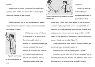 (Figura 13).

populate.
Dacă privim la ce distanţă întinde braţul cel care dă mâna

Oamenii de la ţară au

cu cineva, aflăm imediat dacă provine dintr-un mare oraş sau
dintr-un colţ îndepărtat de ţară. Locuitorii

tendinţa să stea cu

Figura 13. Bărbaţi dintr-un orăşel de provincie,
salutându-se

oraşelor mari au o "bulă de aer" proprie de 46 cm; aceasta

picioarele bine înfipte şi cu
trupul cât mai înclinat

înainte pentru a putea întâlni mâna celuilalt, în timp ce locuitorii

este şi distanţa dintre încheietura mâinii şi bustul lor atunci când îşi

unui mare oraş fac un pas înainte pentru a-l saluta pe celălalt. Cei

întind mâinile (Figura 12).

crescuţi în ţinuturi mai îndepărtate sau rar populate au nevoie de un
în felul acesta mâna sa se întâlneşte

spaţiu personal şi mai mare, care poate ajunge până la 6 metri. Ei

cu mâna celuilalt pe un teritoriu neutru.

preferă să nu-şi dea mâna, ci să se salute cu mâna ridicată, stând la

Oamenii crescuţi în orăşele de

oarecare distanţă unul de celălalt (Figura 14).

provincie, cu o densitate a populaţiei mult
mai mică, pot avea o "bulă de aer"

Agenţii comerciali din marile oraşe vor considera util acest gen
de informaţii atunci când intră în legătură cu

teritorială de 100 cm sau chiar mai mare

Figura 14. Doi bărbaţi
din ţinuturi rar populate se
salută

fermieri din zone rurale rar populate, pentru a le vinde

şi, în medie, aceasta este distanţa

echipament agricol. Ţinând cont că fermierii pot avea o "bulă de

măsurată între încheietura mâinii şi

aer" între 100 şi 200 cm şi chiar mai mult, întinderea mâinii poate

trupul lor atunci când îşi dau mâna

fi considerată ca un deranj teritorial, provocând o reacţie

 