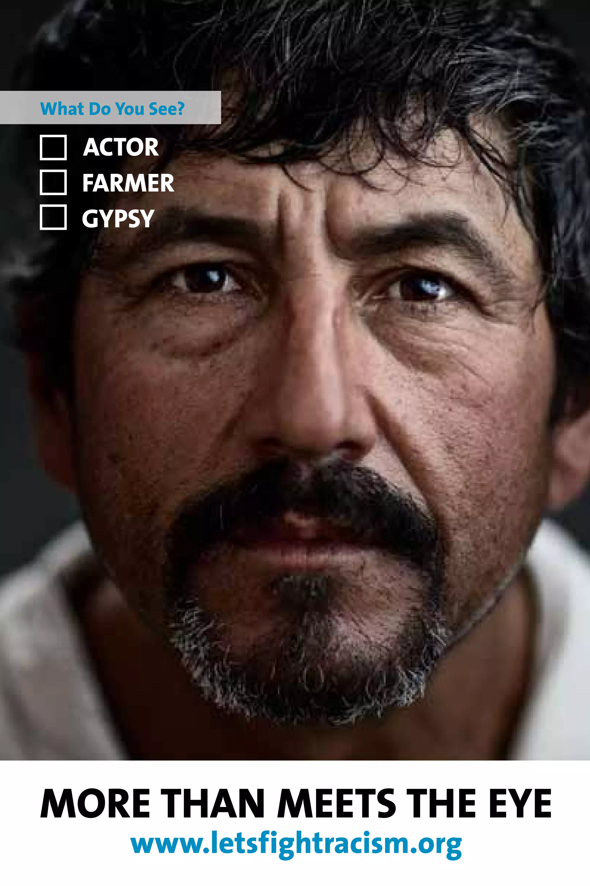 What Do You See?
Actor
Farmer
Gypsy
More Than Meets The Eye
www.letsfightracism.org