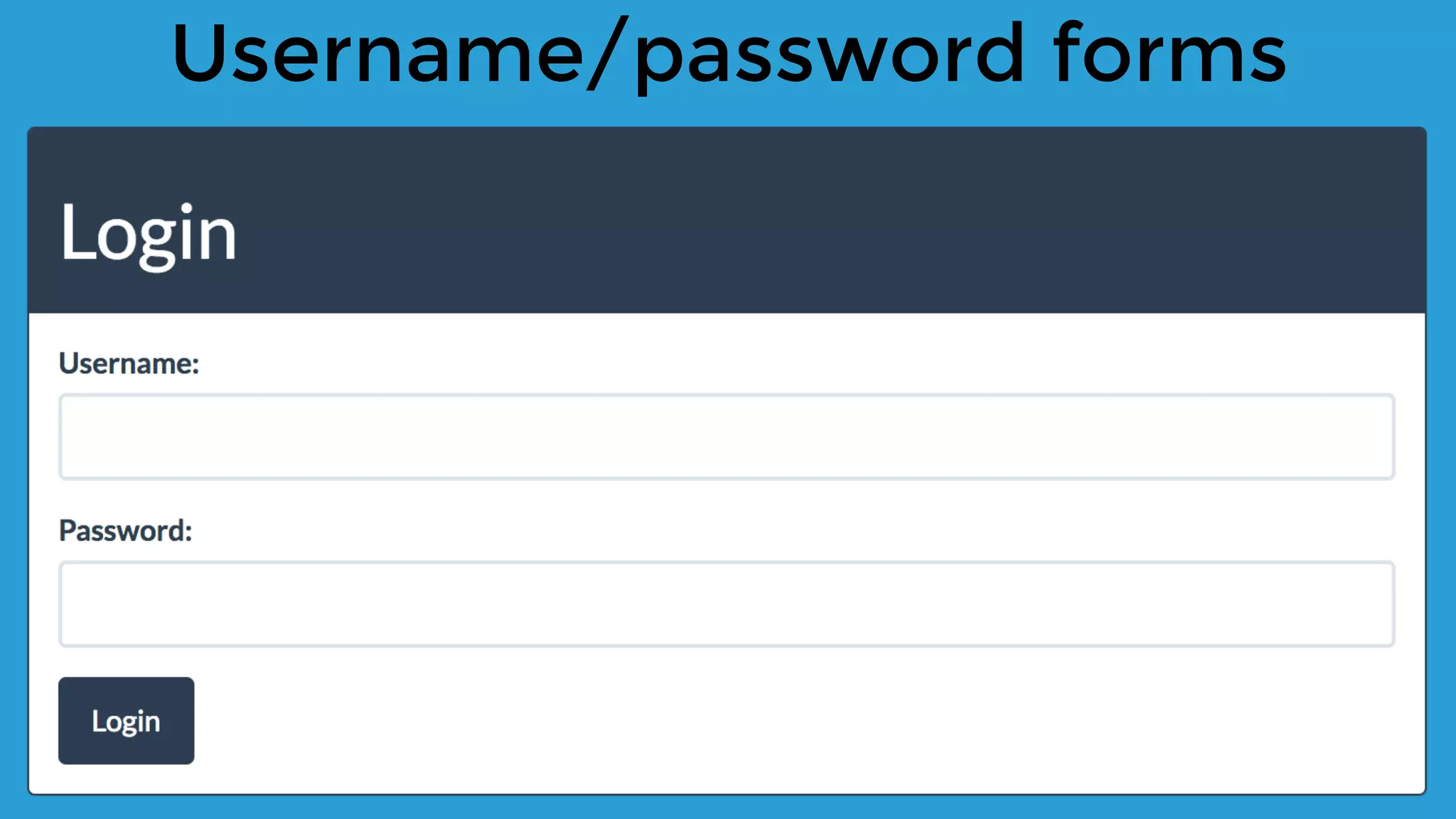 Username/password forms
 