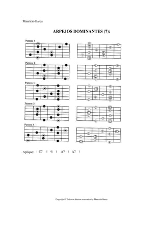 Maurício Barca


                   ARPEJOS DOMINANTES (7):




Aplique: | C7    | %   |    A7      | A7        |




                       Copyright© Todos os direitos reservados by Maurício Barca
 