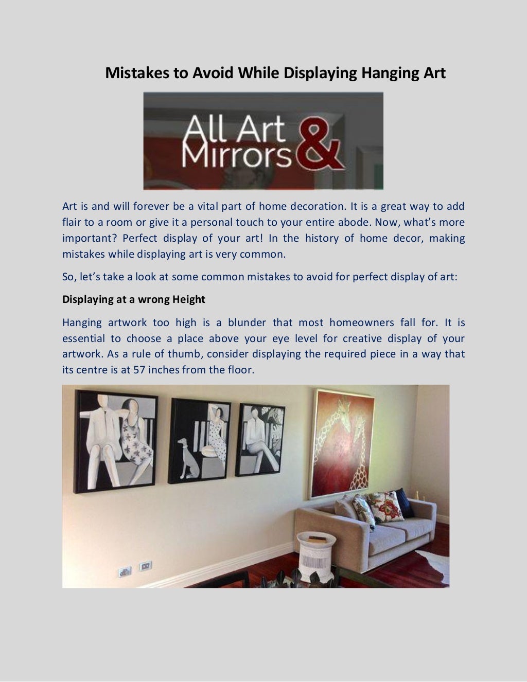 All Art and Mirrors Art Hanging System Sydney