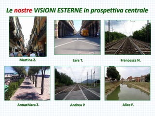 LenostreVISIONI ESTERNE in prospettiva centrale 
Francesca N. 
Lara T. 
Andrea P. 
Alice F.Annachiara Z. Martina Z.  