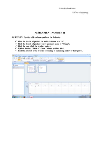 BBA 2 Semester DBMS All assignment | DOCX