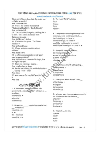 All bcs english questions solution [www.itmona.com] | PDF