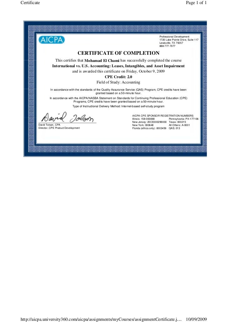 CPE Certificates