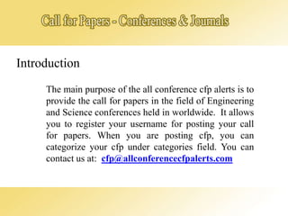 Allconferencecfpalerts | PPTX