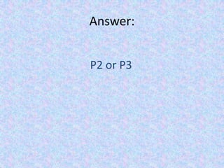 Answer:P2 or P3