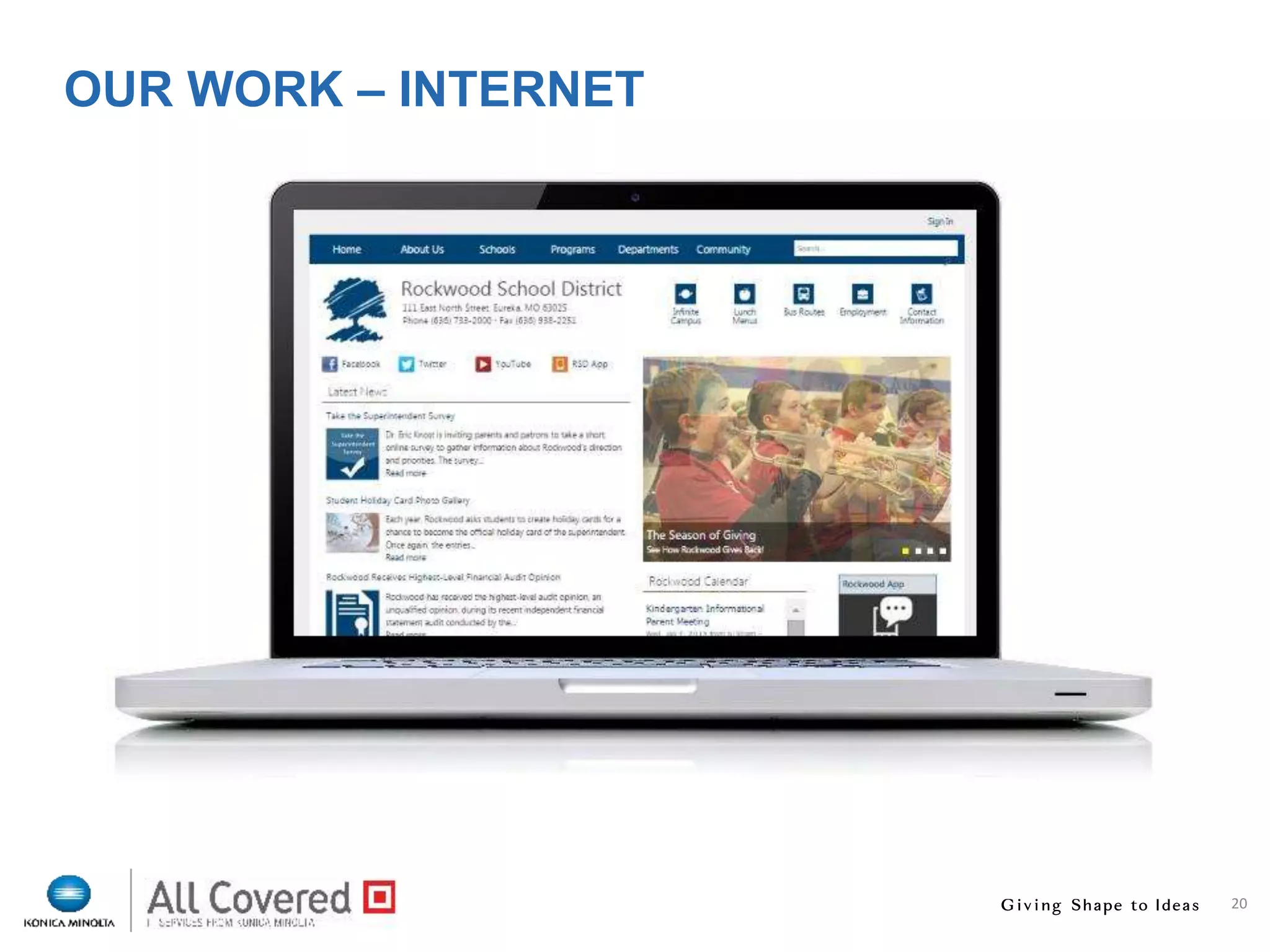 20
OUR WORK – INTERNET
 