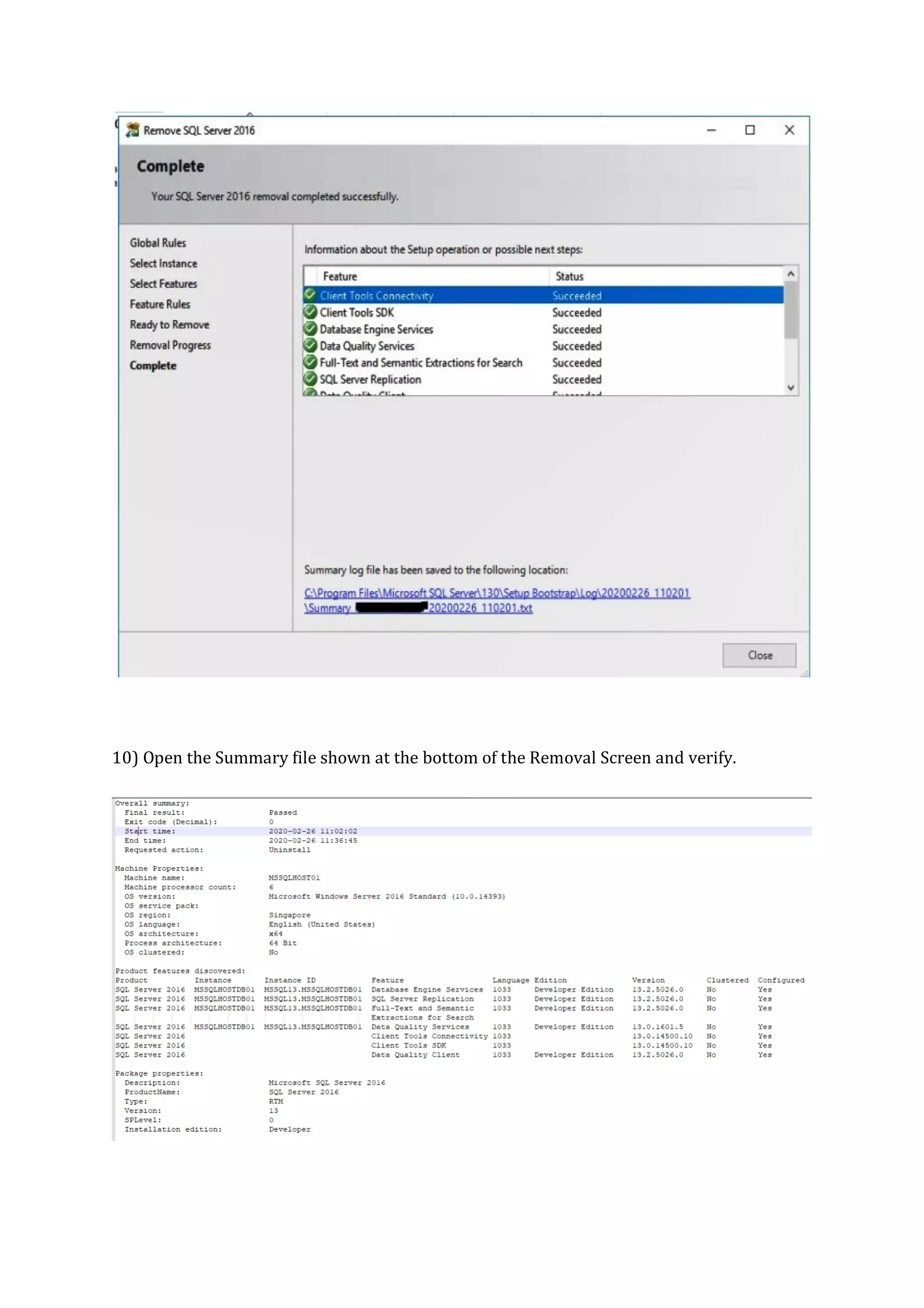 Uninstallting microsoft sql server 2016 | PDF